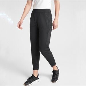 Athleta Black Jogger Courtside Jogger Zip Pockets Athleisure Workout Size M